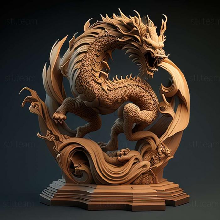 Animals CHINESE DRAGON ON THE STAND